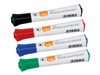 Nobo Glide - Markering - icke-permanent - för flipdiagram, whiteboard - blandfärger (paket om 4)
