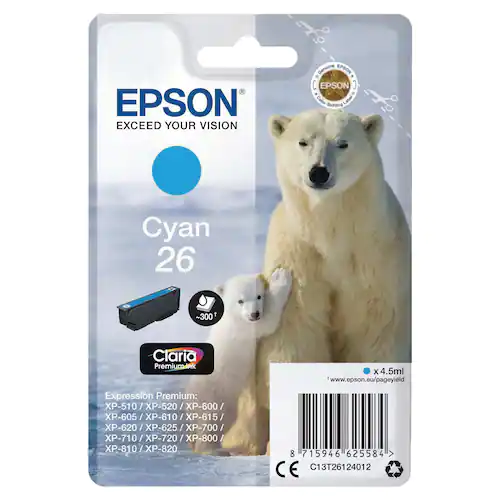 Epson Bläckpatron C13T26124012 Cyan