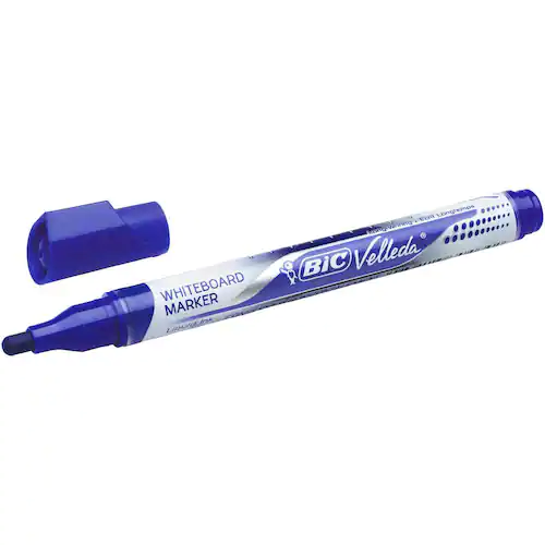 BiC Velleda Whiteboardpenna Velleda® medelfin kulspets, blå