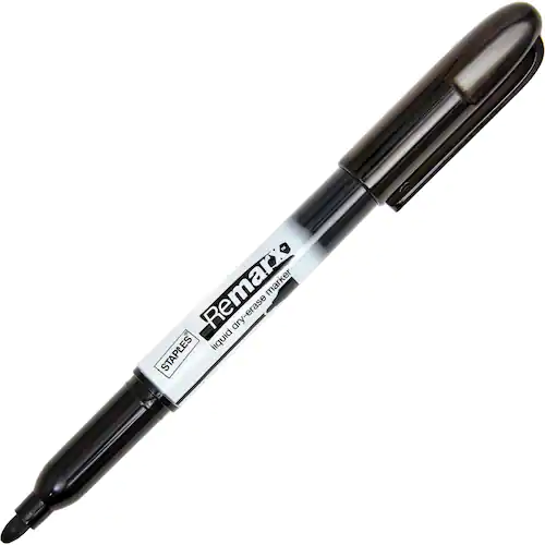 Staples Whiteboardpenna, Remarx Liquid Ink Dry-Erase, 1-3 mm, svart
