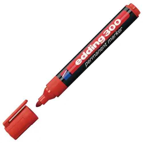 edding Märkpenna Permanent 300 med 1,5 - 3 mm, röd