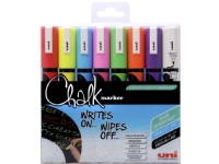 Whiteboard- og Chalkmarker Uni Chalk PWE-5M 1.8-2.5 mm med 8 stk. ass. farver