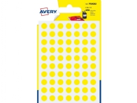 Runde etiketter avery psa08j ø8mm gul pakke a 490 stk