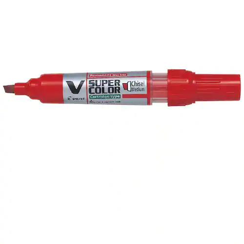 Pilot Begreen Begreen V Super Color permanent märkpenna, mejselformad spets på 5,0 mm, röd