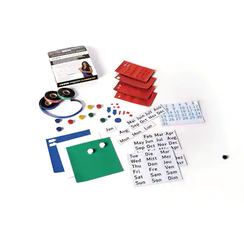 ARCHYI Det magnetiska planeringspaketet för whiteboardtavlor inkluderar magnetiska pilar, kalender, remsor, magneter och självhäftande tillbehör