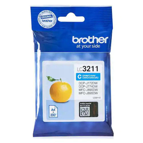 Brother Bläckpatron LC3211 Cyan