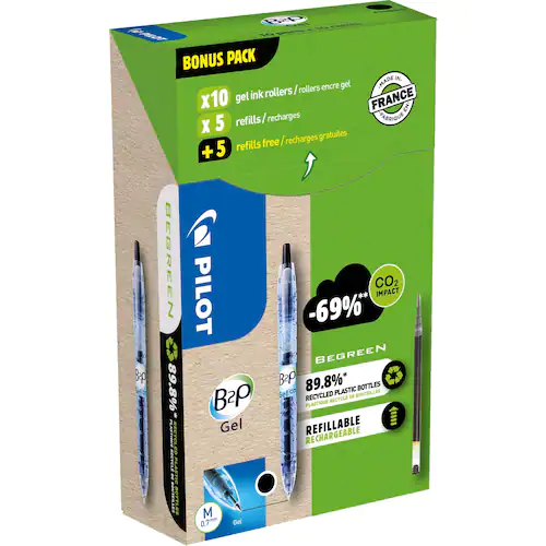 Pilot Begreen Gelpenna B2P Greenp.svart 10+10/FP