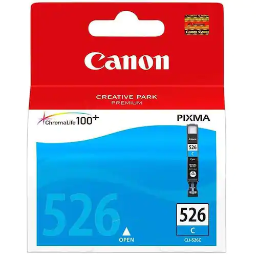 Canon Bläckpatron, PIXMA CLI-526 C, 4541B001, ChromaLife100+, cyan, singelförpackning