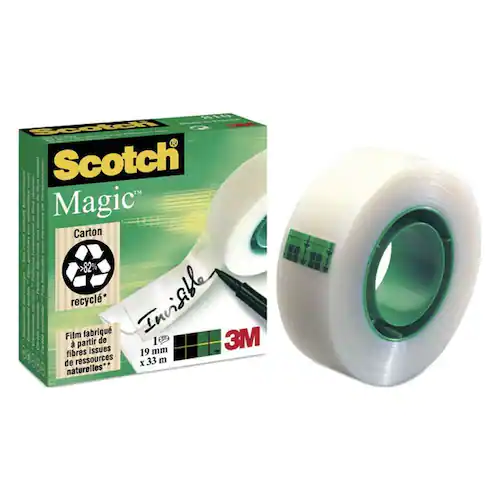 Scotch® Magic™ osynlig tejp, 19 mm x 33 m, genomskinlig