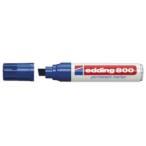 edding Märkpenna Permanent 800 med snedskuren spets, 4 - 12 mm, blå