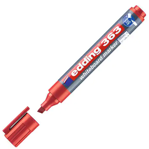 edding Whiteboardpenna 363, snedskuren spets, 1–5 mm, röd
