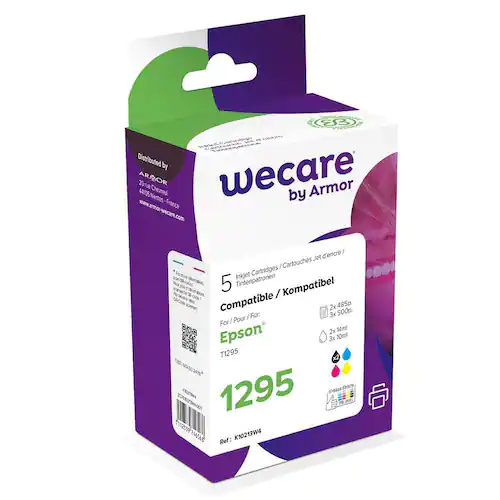 Wecare Bläckpatron, kompatibel med EPSON T1291, T1292, T1293, T1294, T129, 2 x svart, Cyan, Magenta, gul multi pack