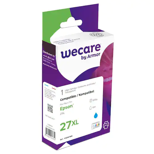 Wecare Bläckpatron, kompatibel med EPSON 27XL C, T2712, cyan singelpack
