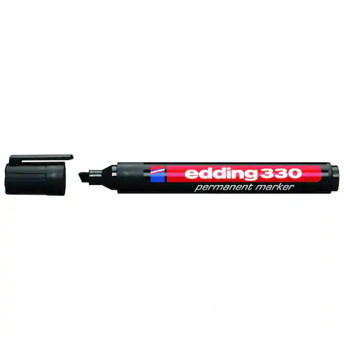 edding Märkpenna Permanent 330 med snedskuren spets, 1 - 5 mm, svart