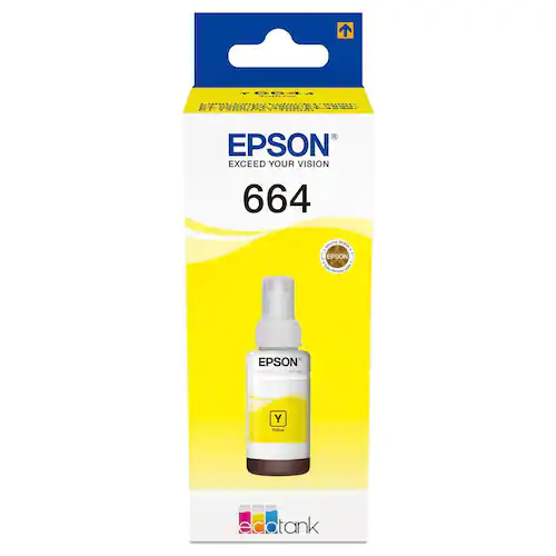 Epson Bläckrefill, C13T664440, T6644, gul, singelförpackning