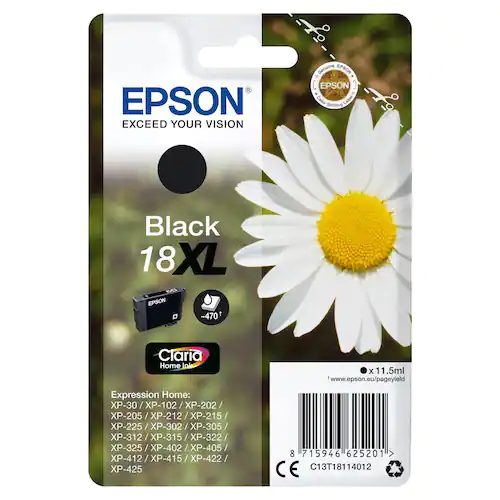 Epson Bläckpatron C13T18114012 XL Svart