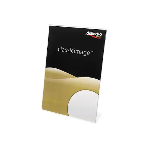 deflecto® Informationsställ acryl A6 lutande