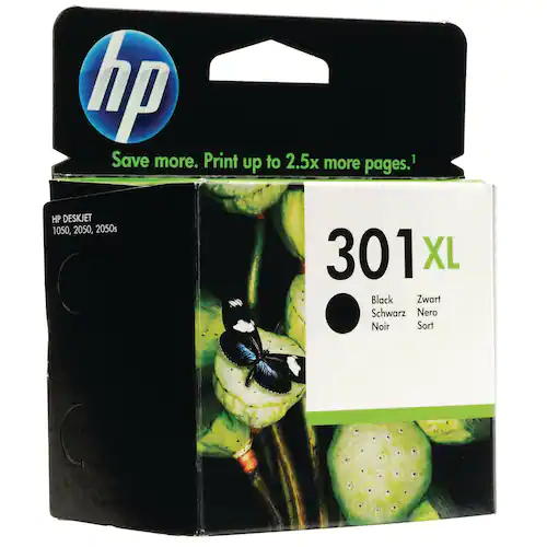 HP Bläckpatron, 301XL, CH563EE, svart, singelförpackning, hög kapacitet