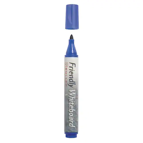 Friendly Whiteboardpenna, icke-permanent, alkoholbaserat pigmentbläck, 1–3 mm, tunn spets, blå