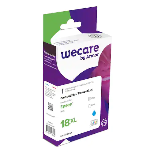 Wecare Bläckpatron, kompatibel med EPSON 18XL C, T1812, cyan singelpack