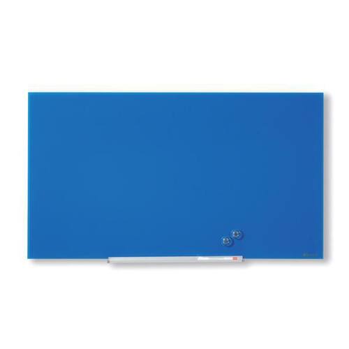 Nobo Whiteboard, Glastavla i widescreenformat, väggmonterad, magnetisk glasyta, 45'', blå