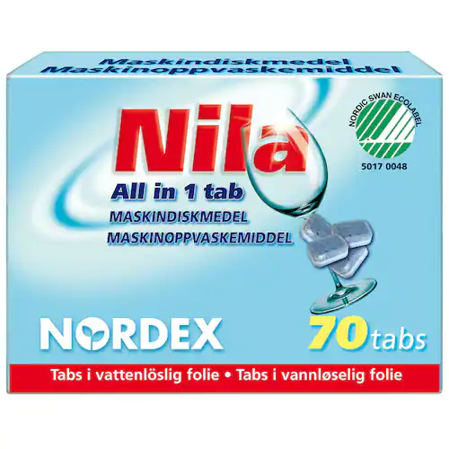 NILA Maskindisk, Allt-i-1-disktabletter, lågskummande, snabblösande