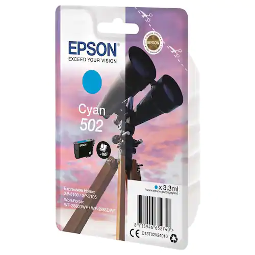Epson Bläckpatron C13T02V24010 T502 Cyan