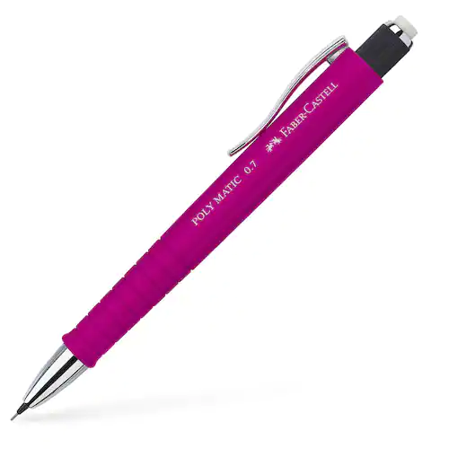 Faber-Castell Stiftpenna, Poly Matic, 0,7mm stift, pennkropp med greppzon, rosa