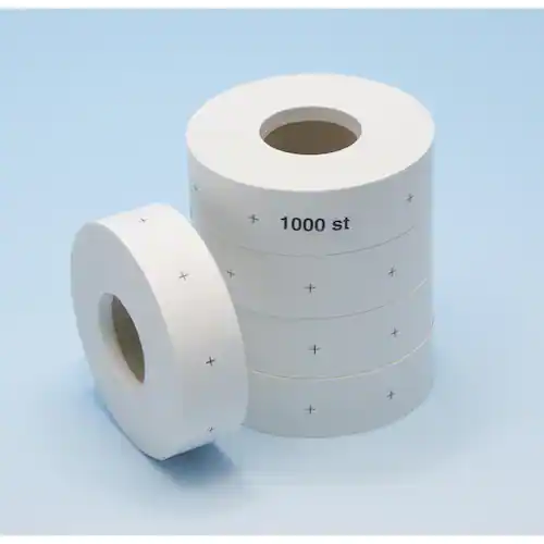 Kartongetikett 30x36mm neutral på rulle
