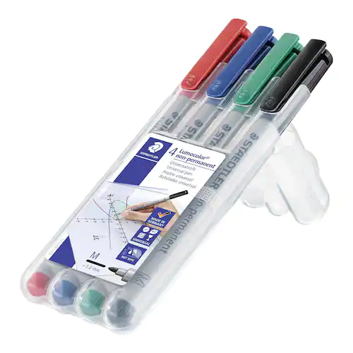 STAEDTLER Lumocolor Universalpenna Lumocolor® 315 icke-permanent, mediumspets, 1 mm linjebredd, olika färger, 4-pack