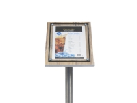 Securit MCS-A4-OAK, Informationsställ, A4, Glas, Plast, Rostfritt stål, Trä, Satinstål, Trä, 340 mm, 90 mm