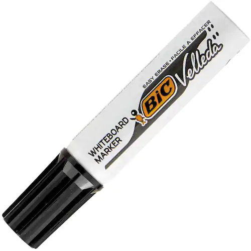 BIC® Whiteboardpenna Velleda® 1781, snedskuren spets, 3,7-5,5 mm linjebredd, svart