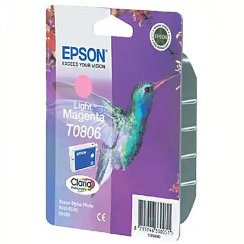 Epson Bläckpatron, T0806, C13T08064011, Hummingbird, Claria Photographic, ljus cyan, singelförpackning
