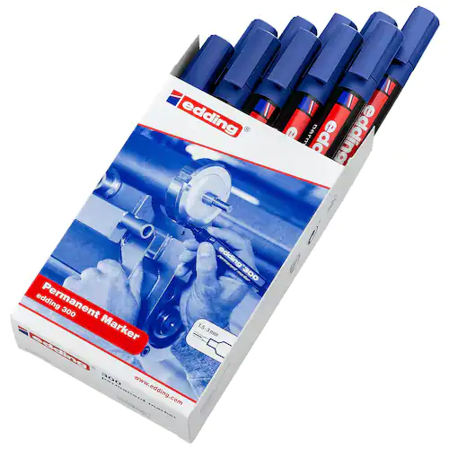 edding Märkpenna Permanent 300 med 1,5 - 3 mm, blå