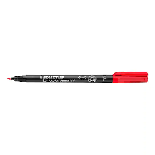 STAEDTLER Lumocolor Universalpenna Lumocolor® 318 permanent, tunn spets, 0,6 mm linjebredd, röd