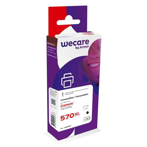 Wecare Återanvänd bläckpatron kompatibel med CANON PGi-570XL B, 0318C001, svart singelpack