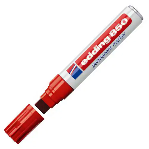 edding Märkpenna, permanent, 850 i jumbo-storlek med snedskuren spets, 5 - 15 mm, röd
