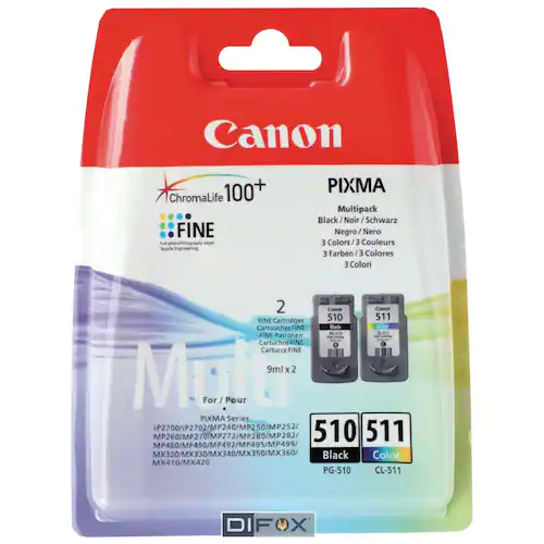 Canon Bläckpatron PG-510 + CL-511, svart och trefärgad