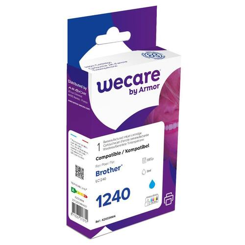 Wecare Återanvänd bläckpatron kompatibel med BROTHER LC1240 C, LC1240C, cyan singelpack
