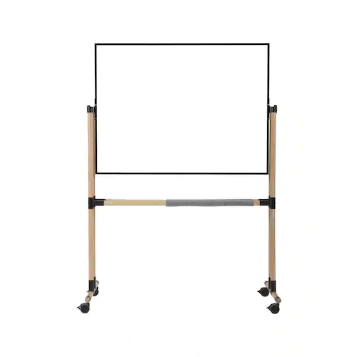 ARCHYI Giro vridbar magnetisk whiteboardtavla, dubbelsidig yta i emaljerat stål, svart metallram med hjul, 1 275 x 1 800 mm