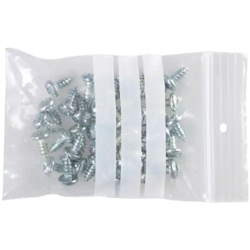 Staples Plastpåse, påskrivbar, klämförslutning, återförslutningsbar, transparent, 60 x 80 mm, 100-pack