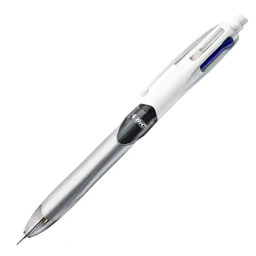 BIC® Flerfunktionspenna, 4 Colours™, 1 mm kulspets och 0,7 mm HB-blyertsstift, blandade färger: Svart, blå, röd