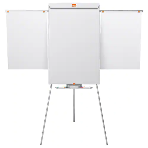 Nobo Klassiskt staffli i stål för blädderblock och mobil whiteboard, magnetisk stålyta, aluminiumram, 1 000 x 685 mm
