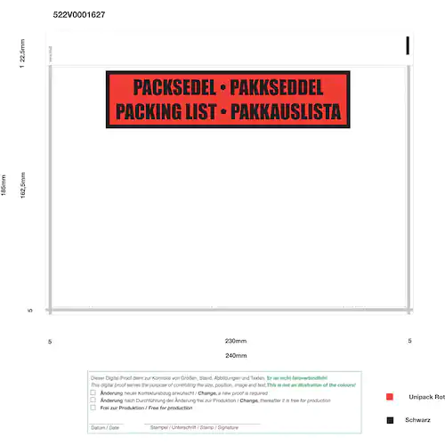 Debatin Packsedelskuvert C5 med tryck