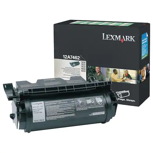 Lexmark Toner, hög kapacitet, svart, singelförpackning, 12A7462