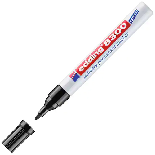 edding Märkpenna Permanent 8300 för industrin, medium1,5 - 3 mm linjebredd, svart