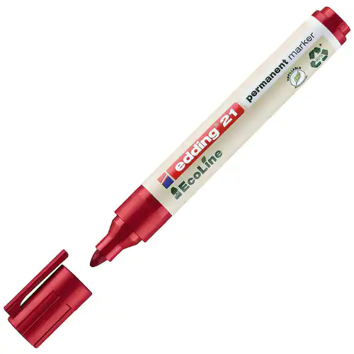 edding Märkpenna permanent EcoLine 21, 1,5 - 3 mm, olika färger, 4-pack