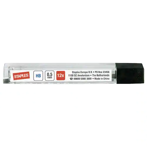 Staples Stift till mekanisk stiftpenna, 0,5 mm HB-stift