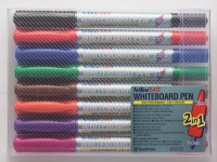 Whiteboardmarkers Artline 541T 2-in-1 ass. färger (8 st.)