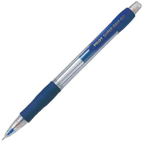 Pilot Stiftpenna, Super Grip, 0,7 mm HB-stift, pennkropp med greppzon, Blå
